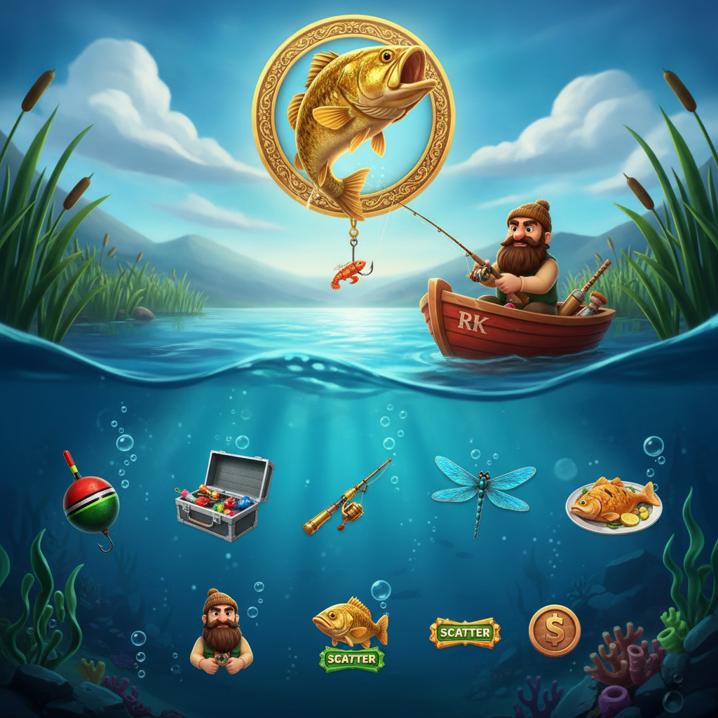 Big Bass Hold & Spinner Slot – Goldener Barsch springt aus Wasser, Fischer im Boot auf malerischem See mit Unterwasser-Szene